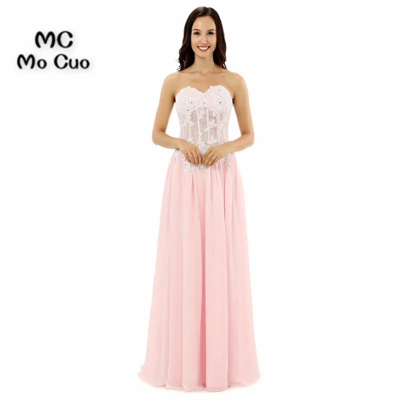 2017 Румяна розовые длинные вечерние платья с бисером аппликации Милая Vestidos De Fiesta