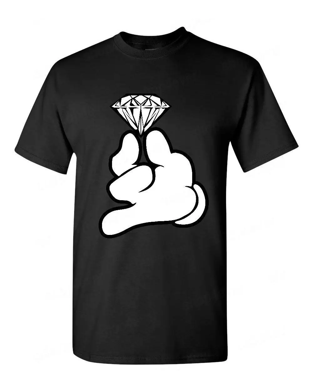 Футболки с Круглым Вырезом С Коротким Рукавом Мода 2017 Мужская Мультфильм Руки