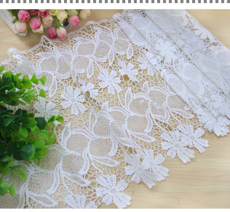 Новые Оптовые 31 см ширина вышивка шелк молока кружевной отделкой для одежды