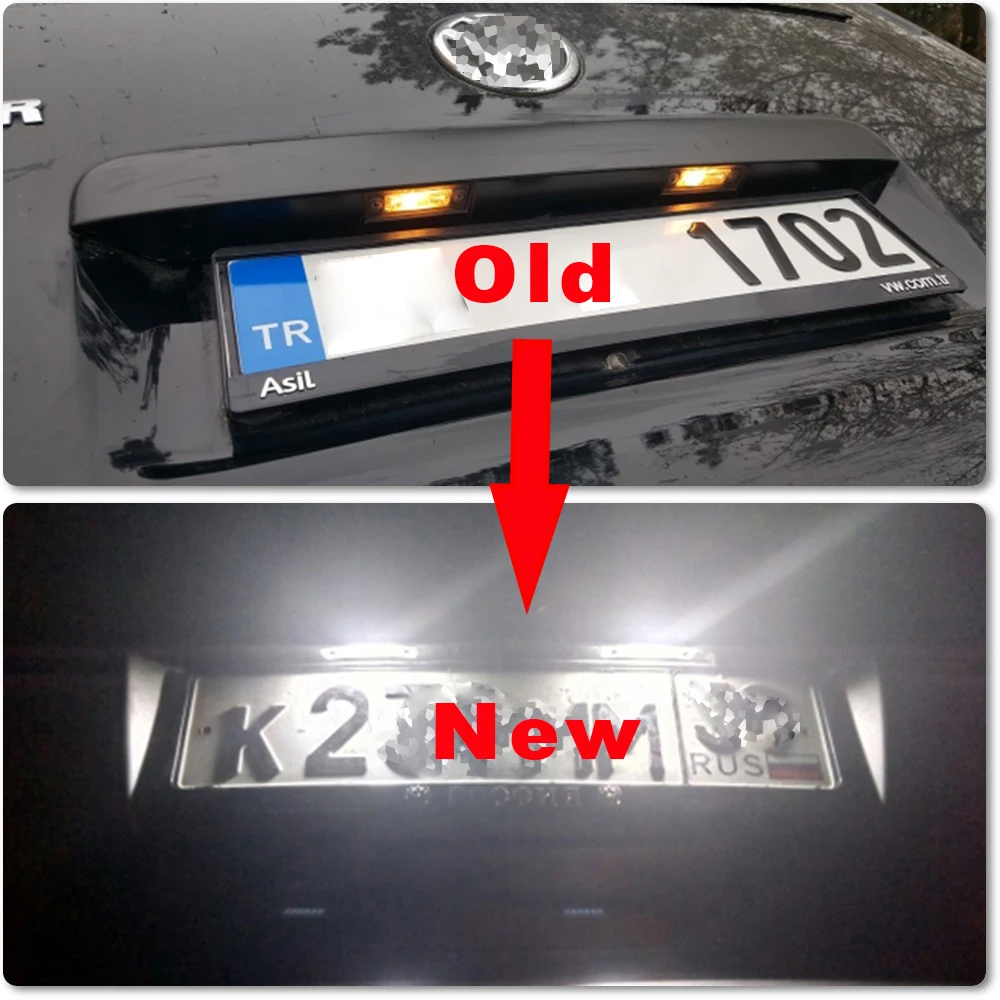 number plate light defective passat b6