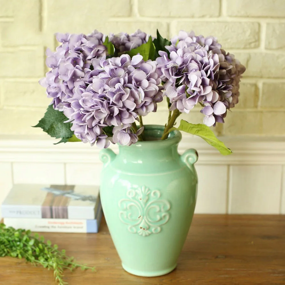 5 шт./партия Настоящее Сенсорное ИСКУССТВО ШЕЛК фиолетовый гортензия Свадебная