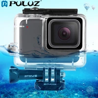 puluz 45m waterproof housing hard protective cover case underwater diving case for gopro hero7 silvergopro hero7 whiteaccessory