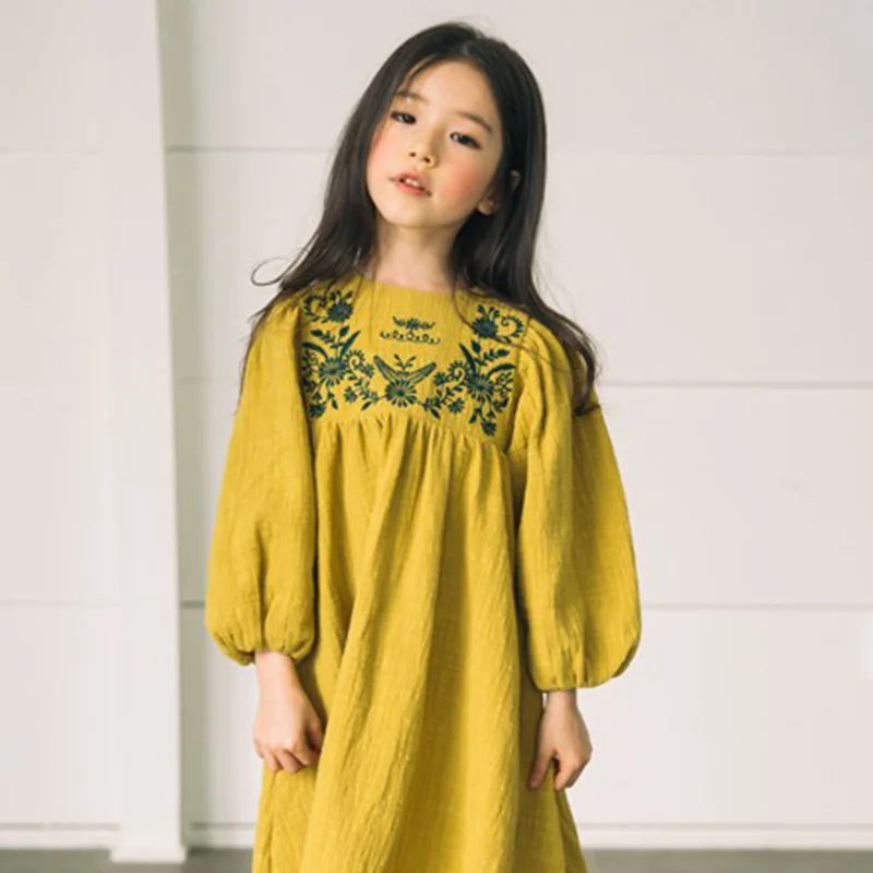 Платье для маленьких девочек-подростков с длинным рукавом Vestidos 2018 Брендовое