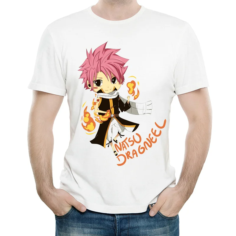 Мультфильм Fairy Tail Футболка белая Цвет Мужская мода Знак логотипа футболки майки