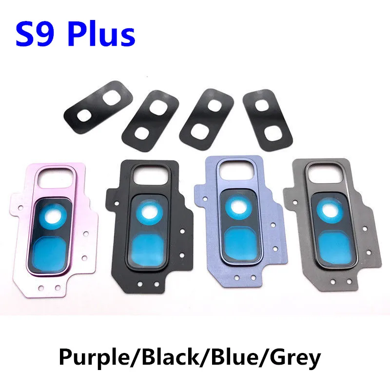 Задняя крышка объектива камеры стеклянная кольца с рамкой клей для Samsung Galaxy S9 + SM