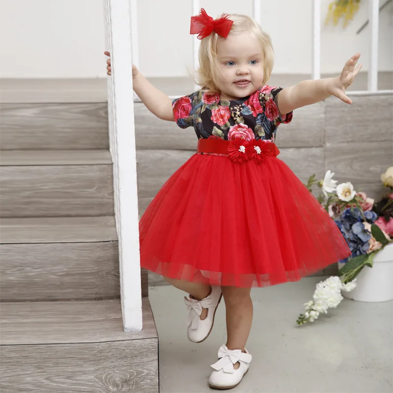 

Summer Cute Dress Party Flower Baby Girls Dress 2019 New Beautiful Toddler Baptism Dresses For Newborn Infant 3 4 Year Birthday