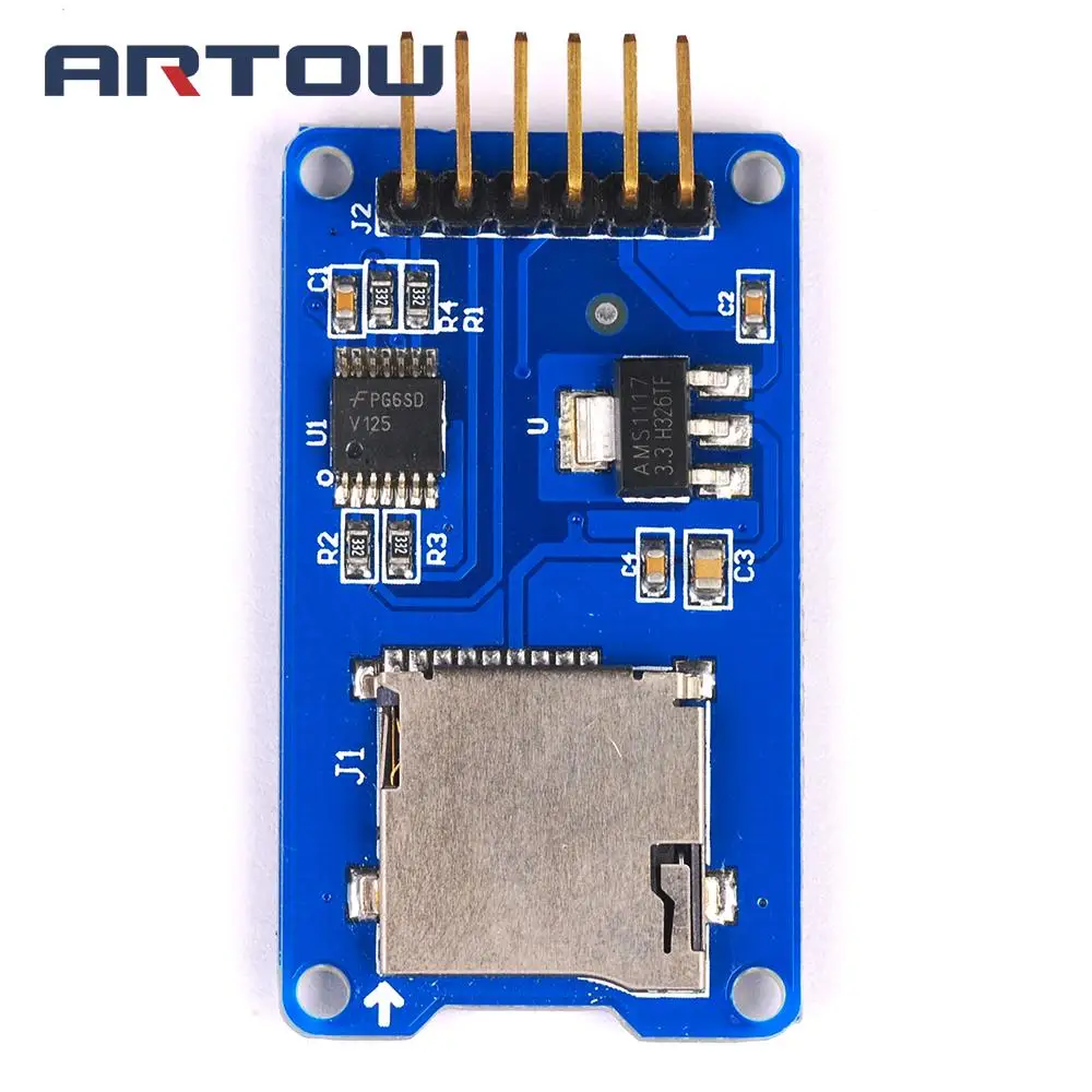 2 шт. Micro SD Плата расширения памяти TF карта защитный модуль SPI для Arduino