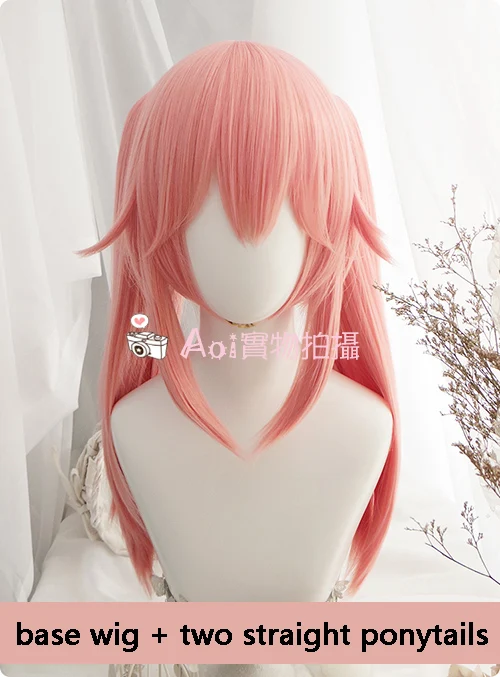 FGO Fate Grand Order Экстра косплей парик слуга Кастер Tamamo no Mae кудрявые розовые хвосты синтетические волосы для взрослых - Цвет: Straight