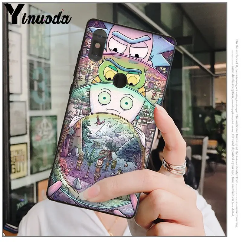 Yinuoda rick and morty черный ТПУ Мягкий силиконовый чехол для телефона Xiaomi Mi Note 3 6 8 8SE MIX 2 2S