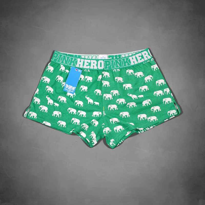 Розовые брендовые модные шорты с принтом, мужские хлопковые боксеры Cueca, мужские боксеры, Короткие Длинные боксеры bermudas masculina de marca - Цвет: Green