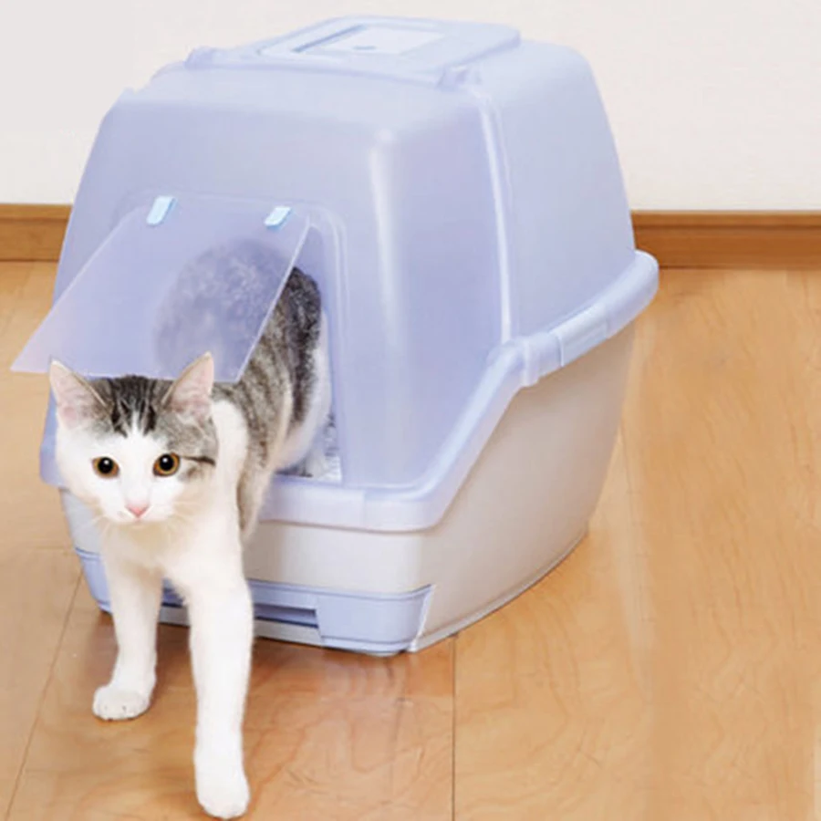 Enclosed Large Pet Cat Toilet Sand Box Resin Litter Training Plastic Tray WC Luxury Mascotas Supply 90Z2109 |