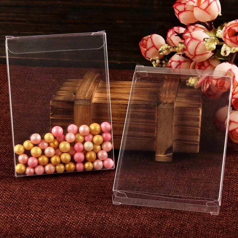 

50pcs/lot PVC Craft Display Box Clear Transparent Wedding Favor Gift Boxes Candy Cosmetic Jewelry Plastic Box Packaging For Pen