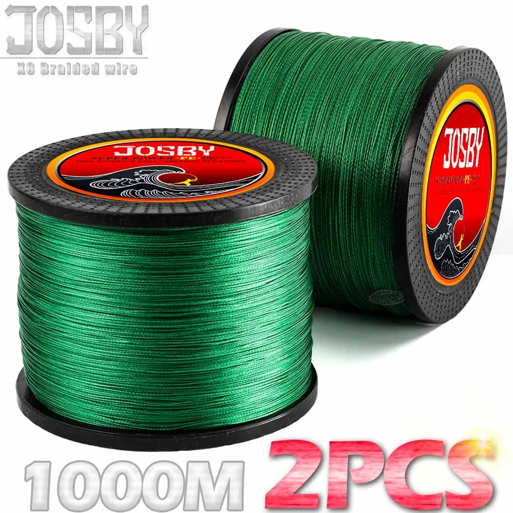 JOSBY 2 шт 1000 м 4 нити 8 нитей многоцветная PE плетеная проволока многофиламентная