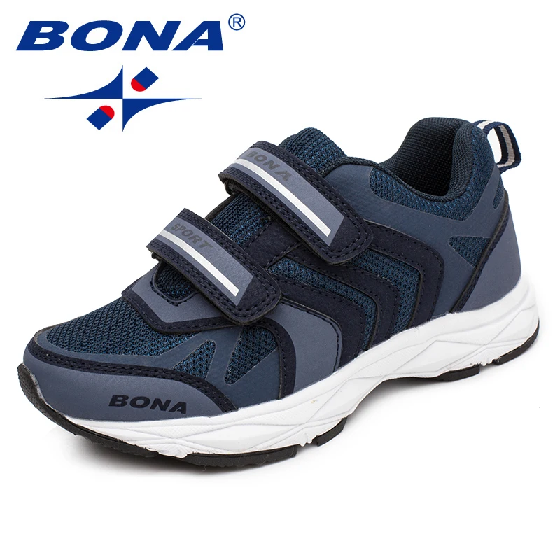 BONA New Fashion Style Children Casual Shoes Hook &amp Loop Boys Loafers Mesh Girls Flats Comfortable Outdoor Sneakers | Детская одежда