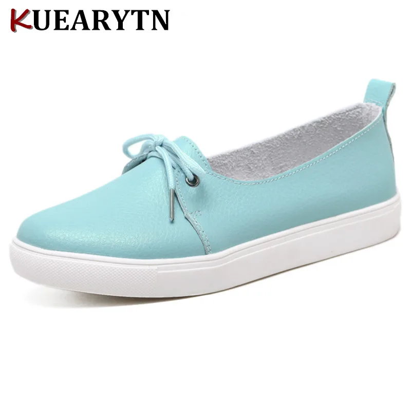 2018 Осень Прекрасный Женская обувь женские туфли из натуральной кожи на плоской