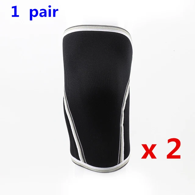 1 pair Black 7 мм утолщаются сжатия штанины спортивные наколенники Для мужчин Женский наколенник Тяжелая атлетика защитные сапоги до колена теплые Фитнес для занятий спортом - Цвет: 1 pair Black