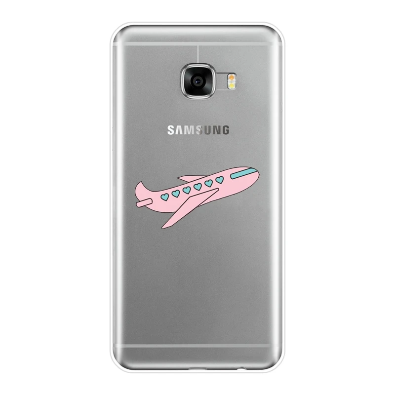 Мягкий силиконовый чехол для телефона Samsung Galaxy C5 C7 C8 летающая задняя крышка