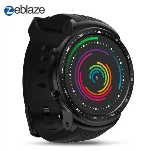 Черный Умные часы 2G 3g Bluetooth Вызов zeblaze Thor PRO gps Смарт-часы сим-карта сердечного ритма микрофон динамик Смарт наручные часы для мужчин - Цвет: Черный