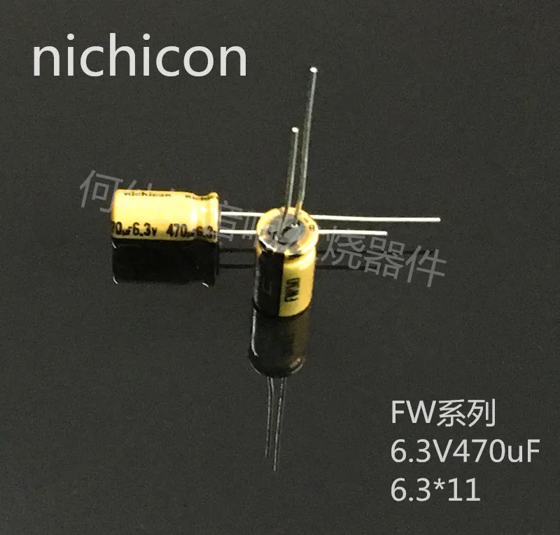 20 шт./50 шт. NICHICON FW 6.3V470uf 6 3x11 (черное золото) Аудио супер конденсатор