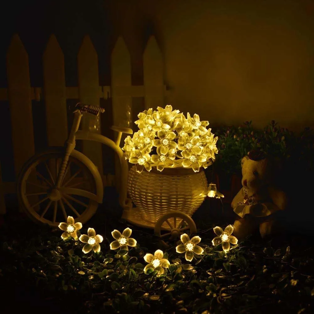 Гирлянда с солнечной батареей декоративные капельки воды гирлянда для