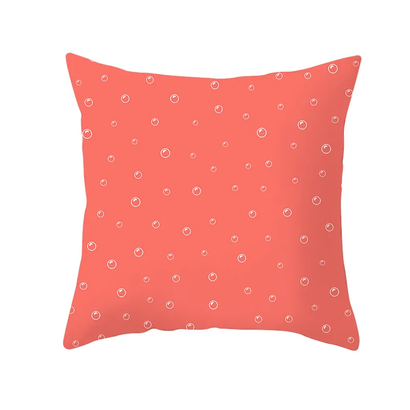 40 Lychee Coral Series Printed Pattern Pillow Cases Colorful Polyester Peachskin 45x45cm Pillow Cases For Bedroom Home Office - Color: 40