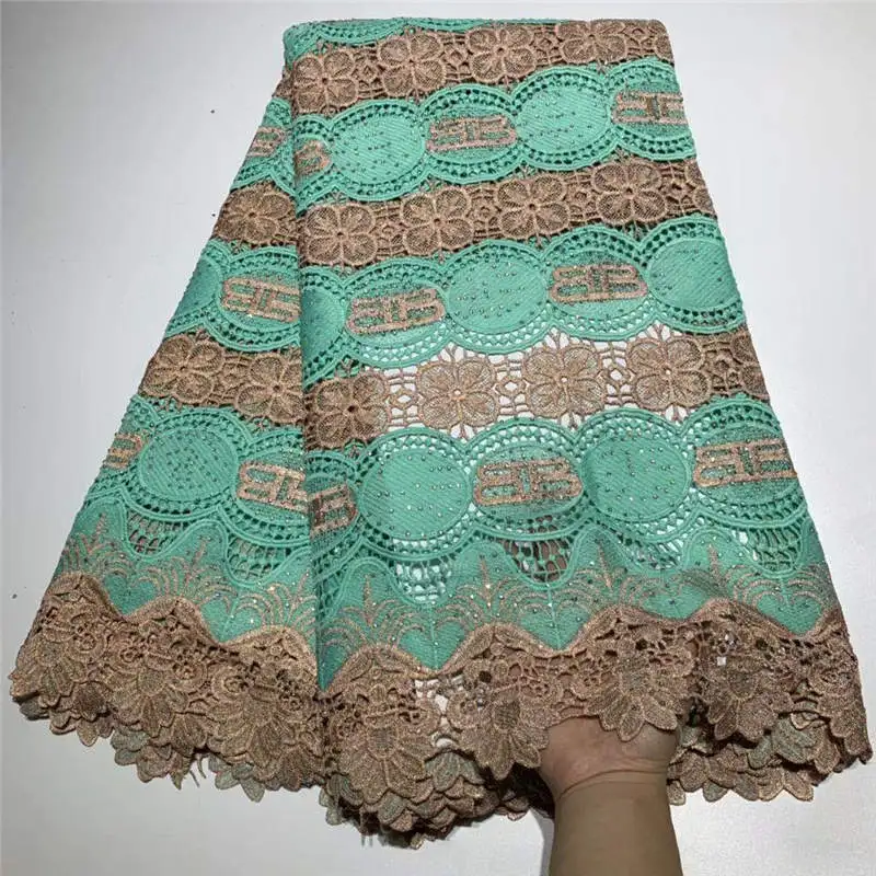 

Latest French Nigerian Guipure Lace Fabric High Quality Embroidery Cord Lace Lace Fabric For African Wedding Or Party! ZQF42613