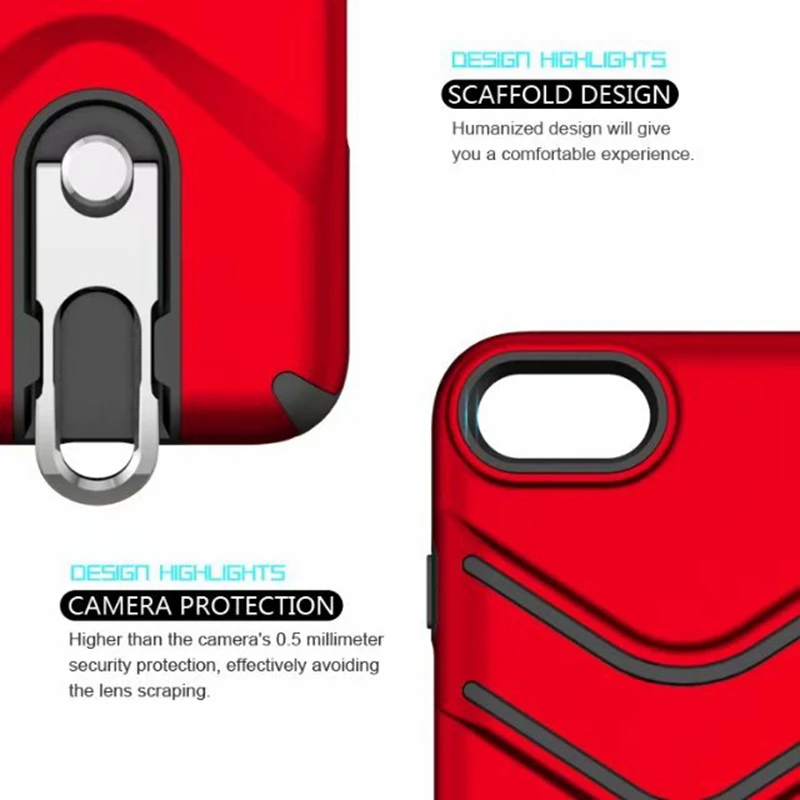 Ultra Thin Kickstand Case for iPhone X XR XS Max With Key Ring Coque 6 6s 7 8 Plus 360 Shockproof Fundas |