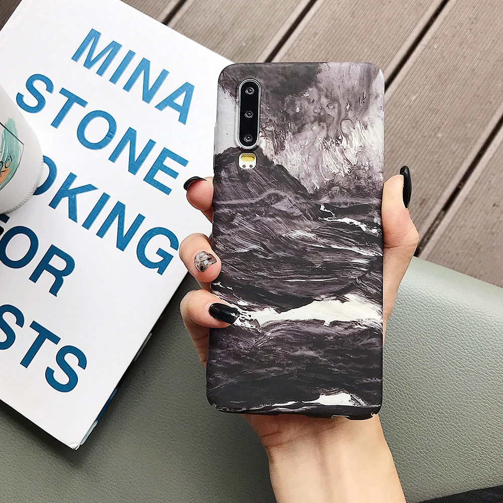 c Чехол для телефона LOVECOM для huawei P20 P30 Pro Lite mate 20 Pro Honor 10 Lite P Smart Роскошная мраморная жесткая задняя крышка на весь корпус - Цвет: c