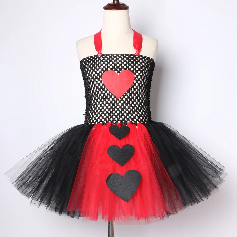Платье-пачка для девочек Queen of Hearts черное красное фатиновое карнавала вечерние на