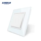 Livolo Производитель стандарт ЕС кнопочный переключатель роскошный розетка с панелью из белого прозрачного стекла, 1 местный 1 позиционный, VL-C7K1-11