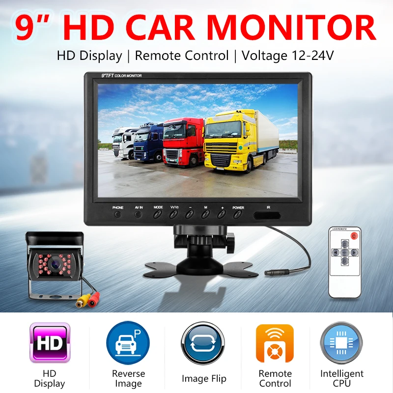 Jansite 9 &quotTFT LCD проводной автомобильный монитор дисплей с задняя парковочная