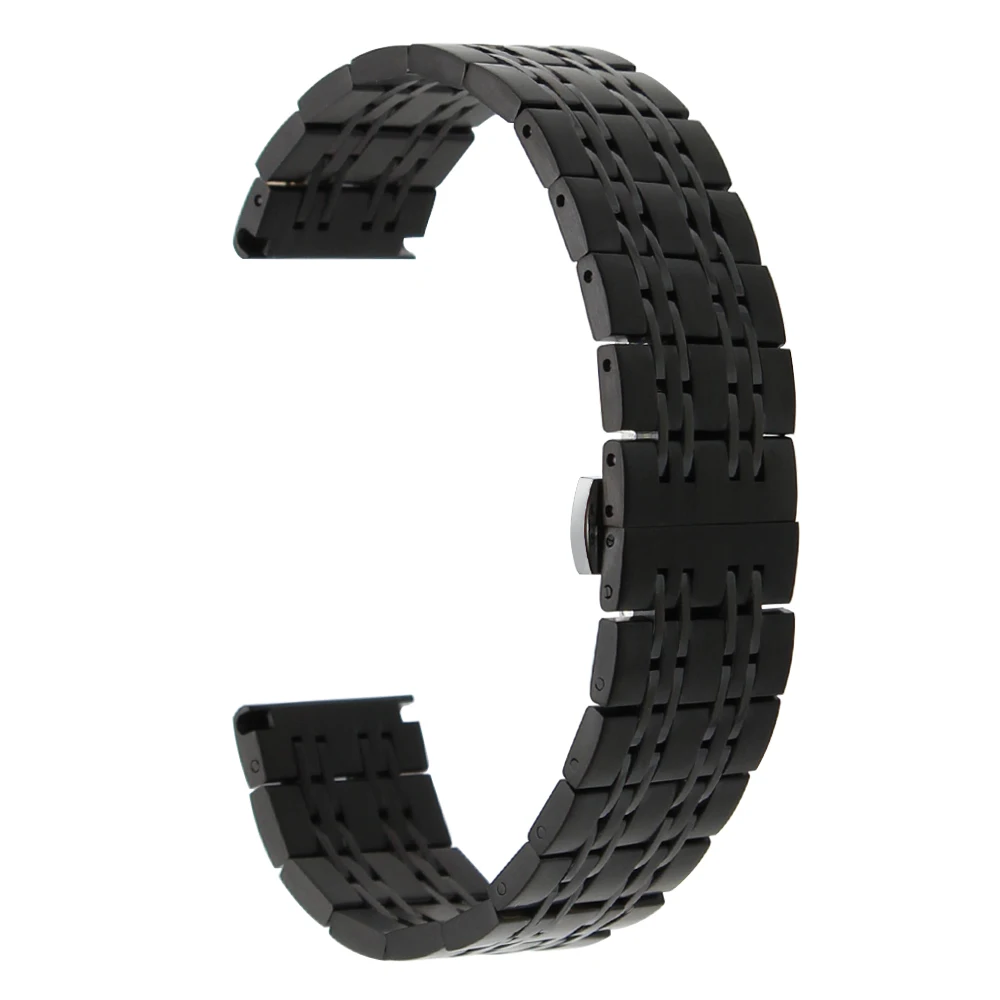 Ремешок из нержавеющей стали для наручных часов браслет с пряжкой бабочкой Жак