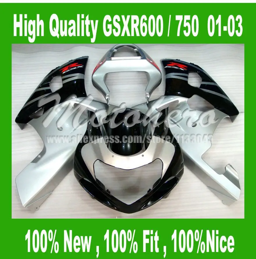 

GSXR600 2001 2002 2003 GSXR750 K1 Fairing Set for Suzuki GSXR600/750 2001 2002 2003 01 03 GSXR750 02 Black Silver U325 K1 01 02