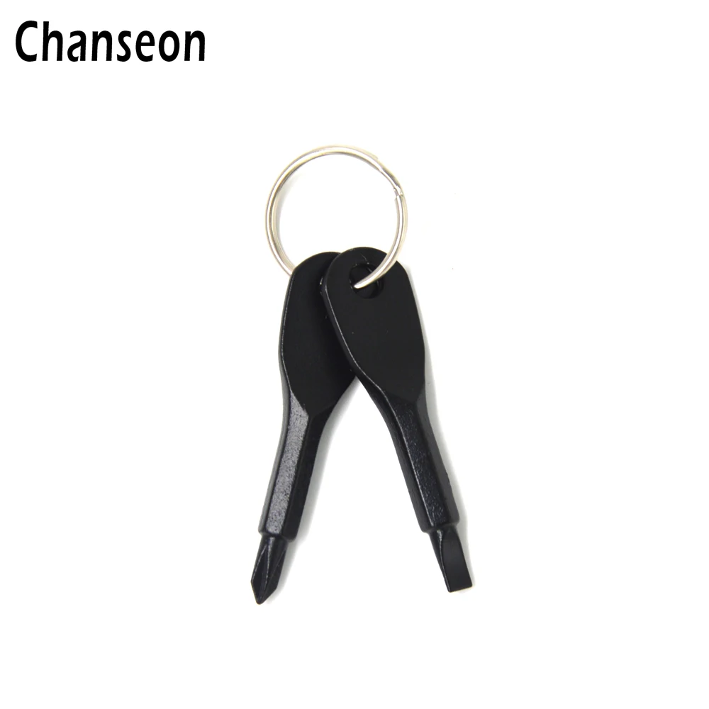 Chanseon точный литая сталь Портативный мини брелок с крестовой прямой отверткой для
