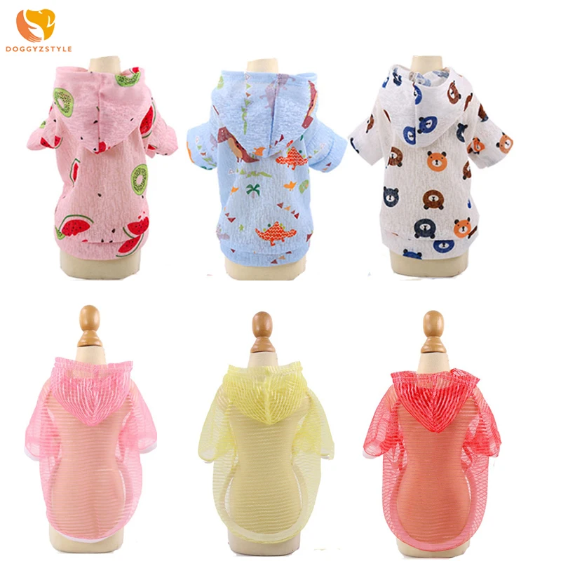 

Летняя рубашка DOGGYZSTYLE, одежда для защиты от солнца, одежда для домашних собак, толстовка для домашних животных, куртка, щенок, полосатая футб...