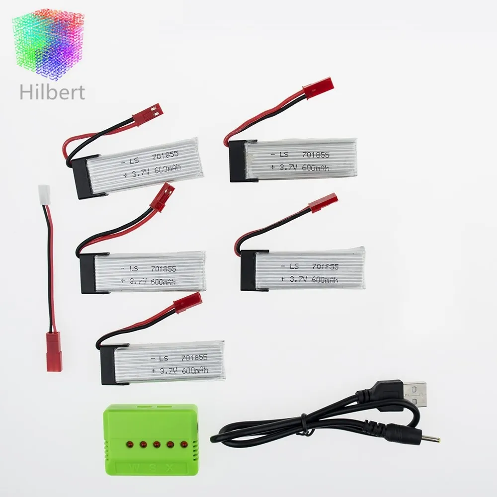 3 7 v 600mah Li po батарея 5 шт с x5 зарядным устройством для UDI rc u817 u817a u817c u818a syma s032