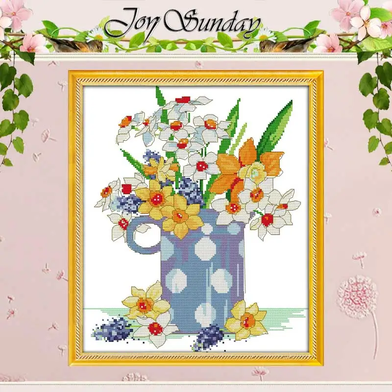 

Brilliant Flowers Patterns Counted Cross Stitch Set DIY 11CT 14CT 16CT Stamped DMC Cross-stitch Kit Embroidery Needlework Gifts