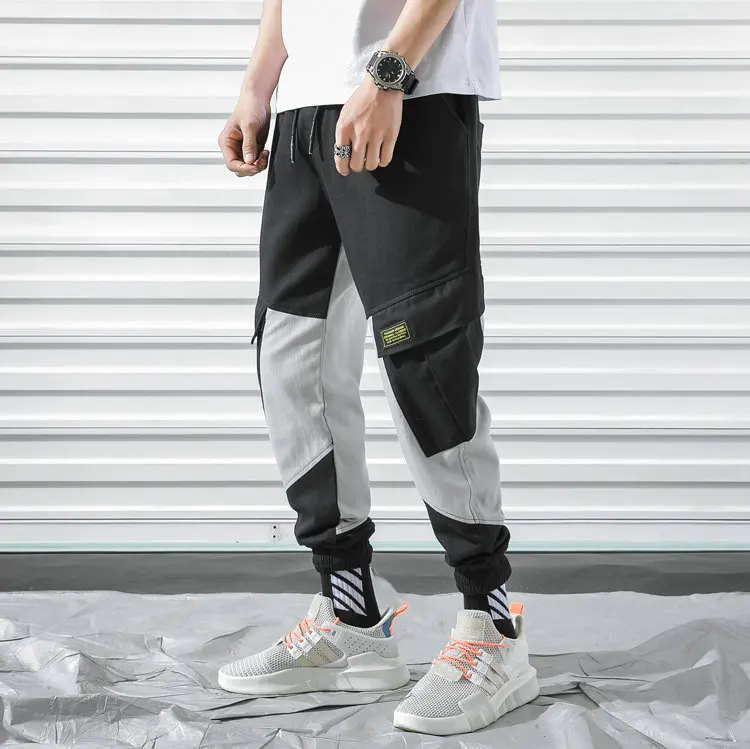 New Cargo Harem Pink Pants Mens Casual Joggers Baggy Trousers Harajuku Streetwear Hip Hop Pants Men Fashionable Sweatpants