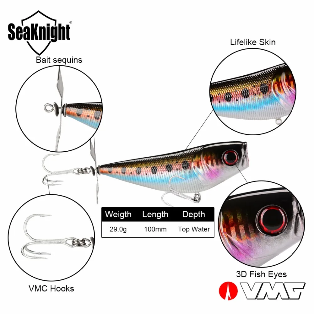 SeaKnight бренд SK048 серия Поппер Рыболовная Приманка Topwater приманка 5 шт. 29 0 г 100 мм/3.94in