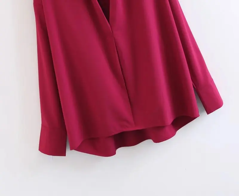 H.SA Women Red Shirts 2019 Long Sleeve Loose Oversized Sexy Tops and Blouses korean fashion clothing Female blusa feminina |