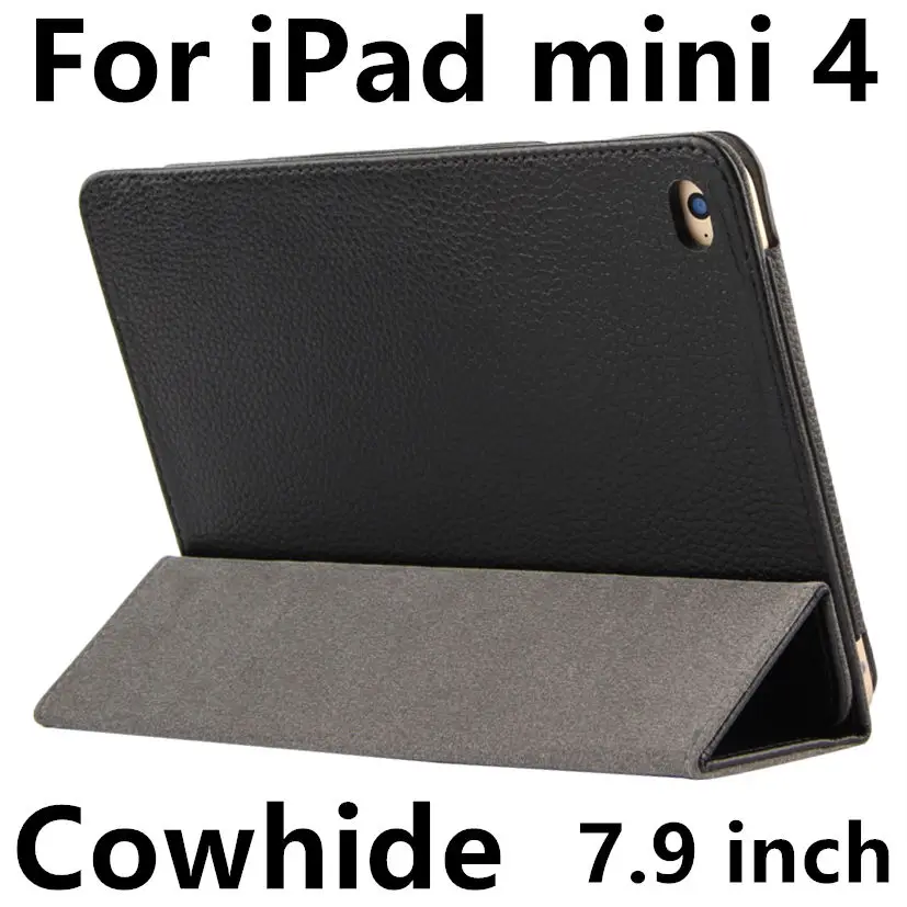 Чехол из воловьей кожи для Apple iPad mini 4 настоящий защитный смарт чехол кожаный