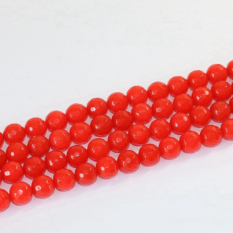 

Natural red jades stone chalcedony 4mm 6mm 8mm 10mm 12mm faceted round loose beads semi-precious stone diy jewelry 15inch B10