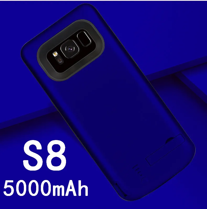 S8-Blue Тонкий ударопрочный чехол для зарядки аккумулятора 6500 мАч для samsung Galaxy S8 S9 Plus Note 8 Внешний перезаряжаемый внешний аккумулятор - Цвет: S8-Blue