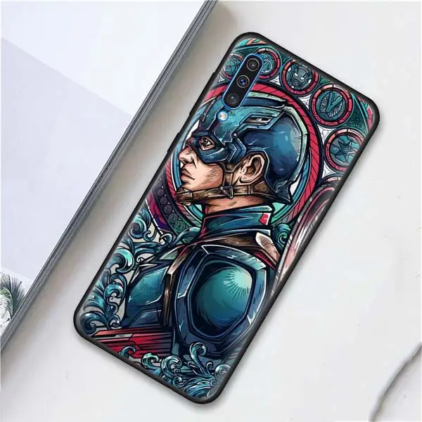 008 Ironman Marvel Мстители Супергерои мягкие чехлы для телефонов samsung Galaxy A6 A7 A8 Plus A9 A10 A20 A30 A40 A50 A70 M30 M20 черный C - Цвет: 008