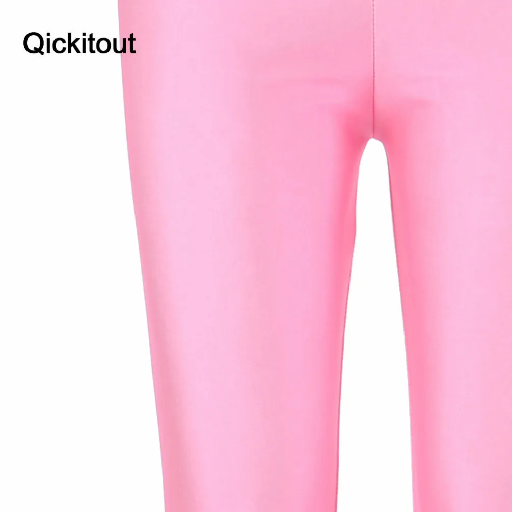 Qickitout Леггинсы для женщин 2016 пространство печати Брюки девочек Карамельный цвет