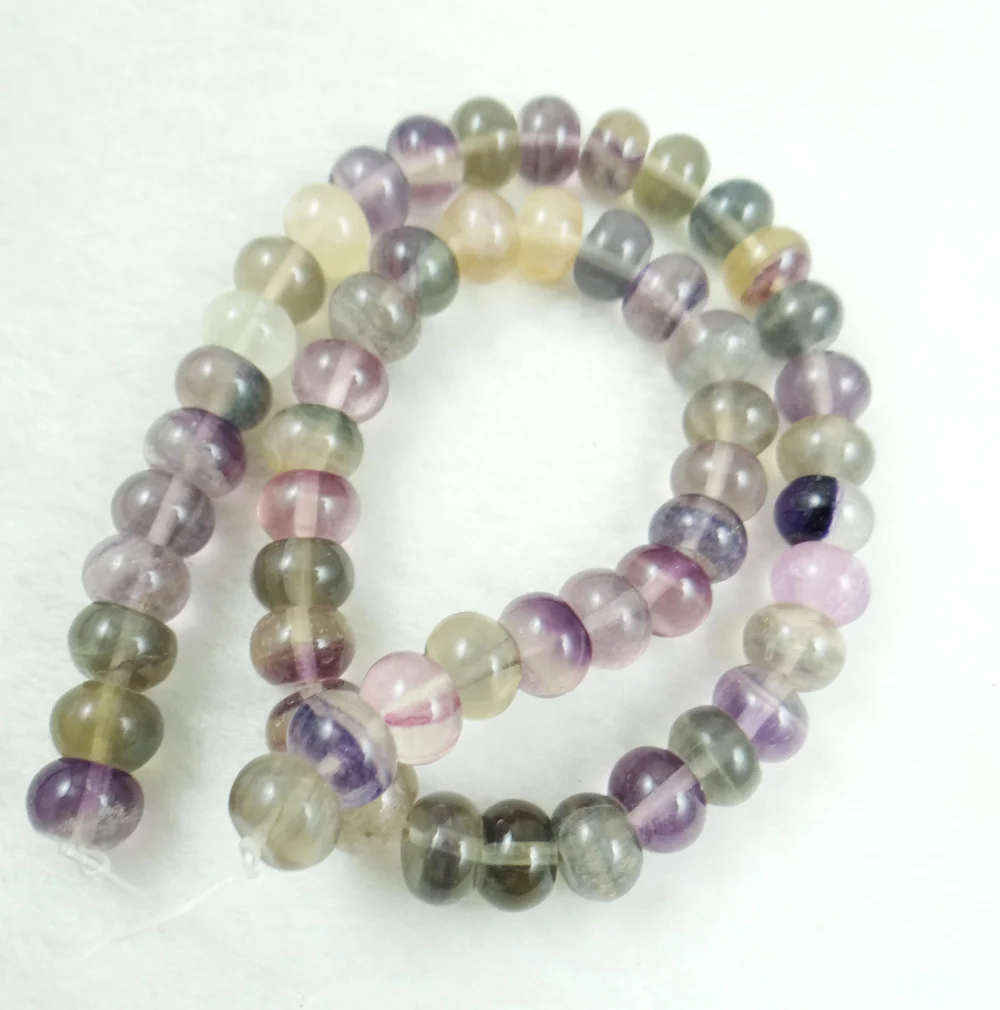 

Natural Stone Beads 7x10MM Abacus beads fluorite For DIY Necklace Jewelry Making Strand 15",Free Shipping Y15