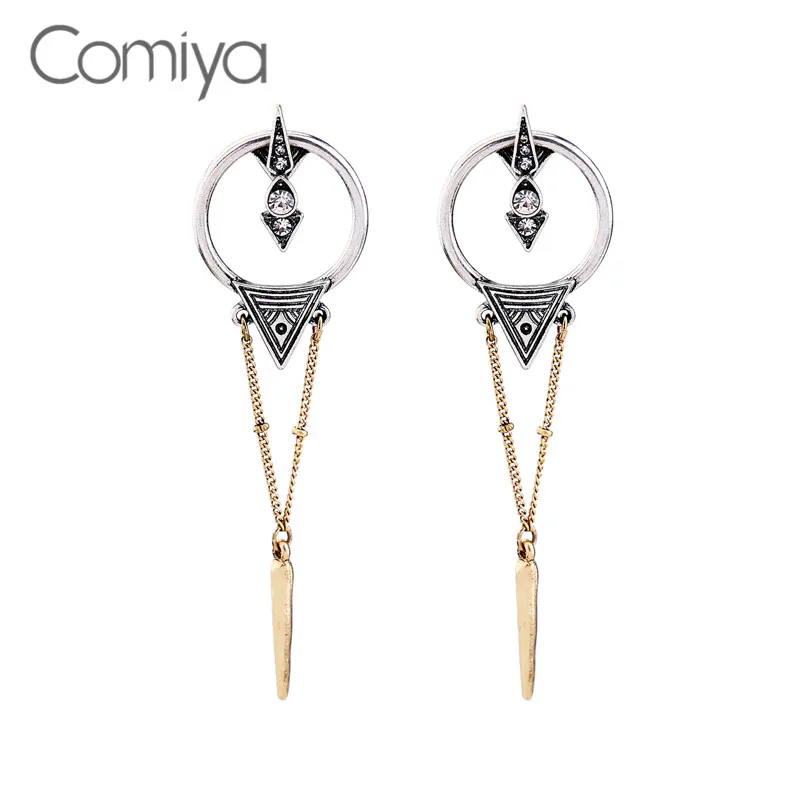 Серьги подвески Comiya Aros длинные висячие серьги из цинкового сплава серебристого