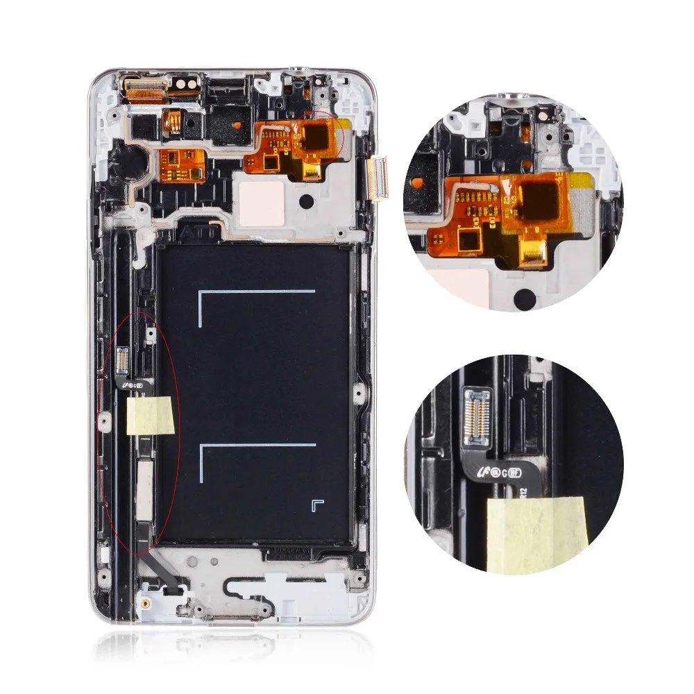 5 7 ''ЖК дисплей для SAMSUNG Galaxy Note 3 ЖК Дисплей Note3 N9005 Сенсорный экран с рамкой N9002