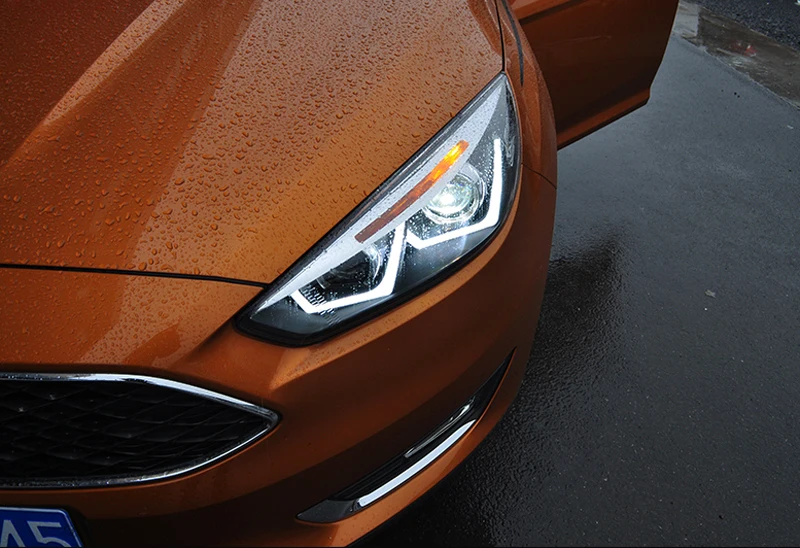 Автомобильный передний светильник для Ford Focus головной 2015-2017 DRL двойной луч фокус