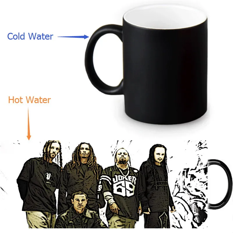 Группа Korn 350ml/12oz тепла выявить кружка Цвет изменения Кофе чашки чувствительной